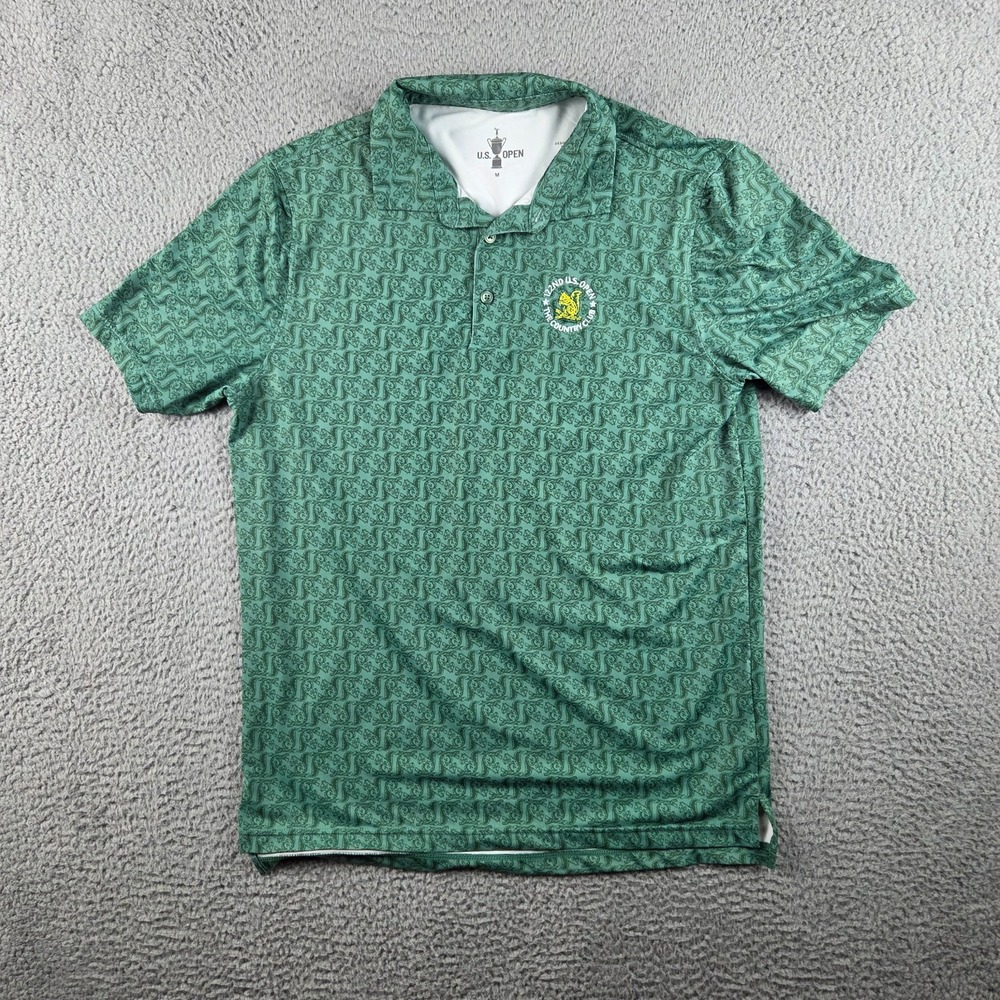 US Open Golf Polo Shirt Mens M Green Squirrel 122nd USGA Country Club Stretch